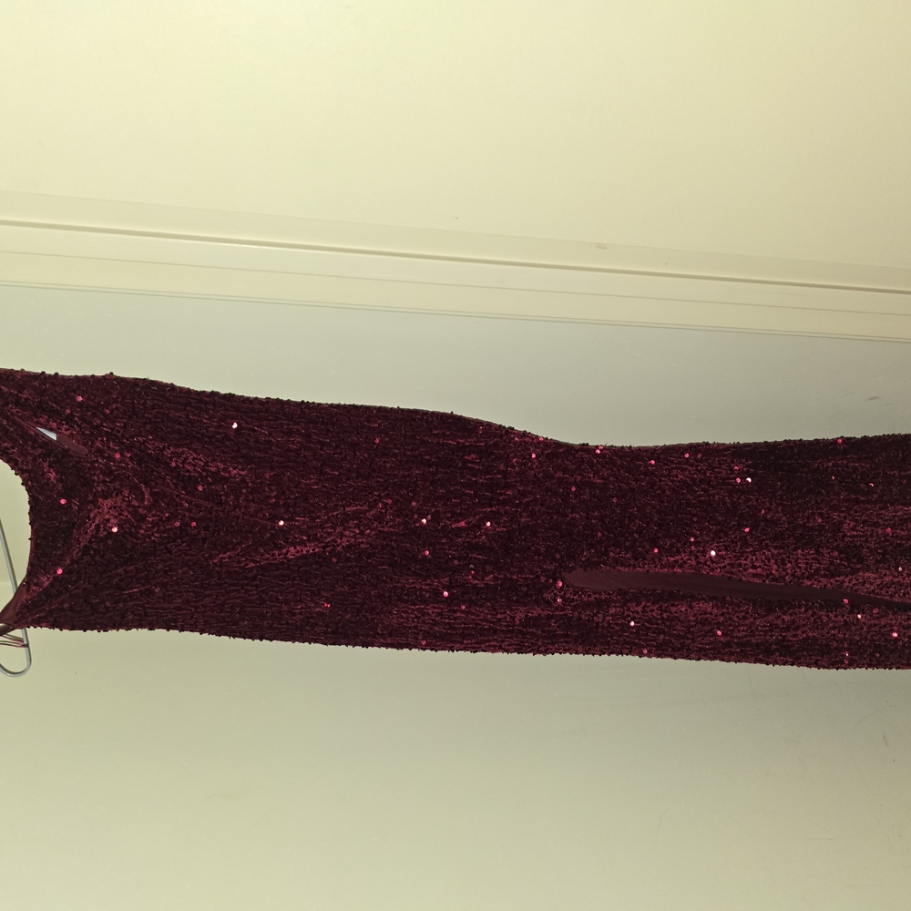 Elegant One Shoulder Sequin Dress - Red